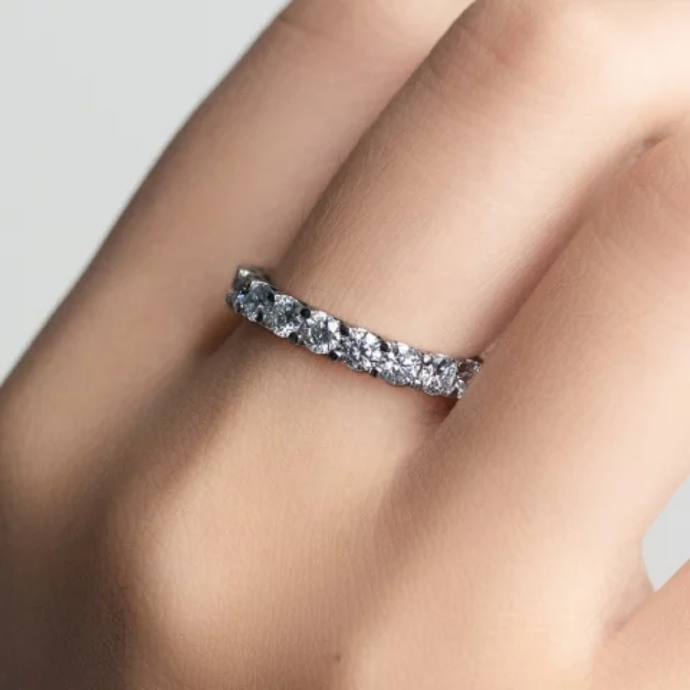 3mm Certified VVS DEF Moissanite Eternity Wedding Bands - Picture 6 of 7